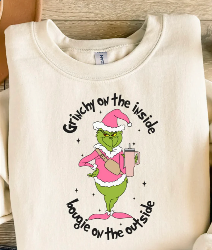 GRINCHY On The Inside BOUGIE On The Outside Crewneck Sweatshirt