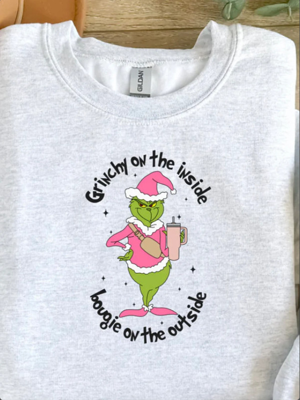 GRINCHY On The Inside BOUGIE On The Outside Crewneck Sweatshirt