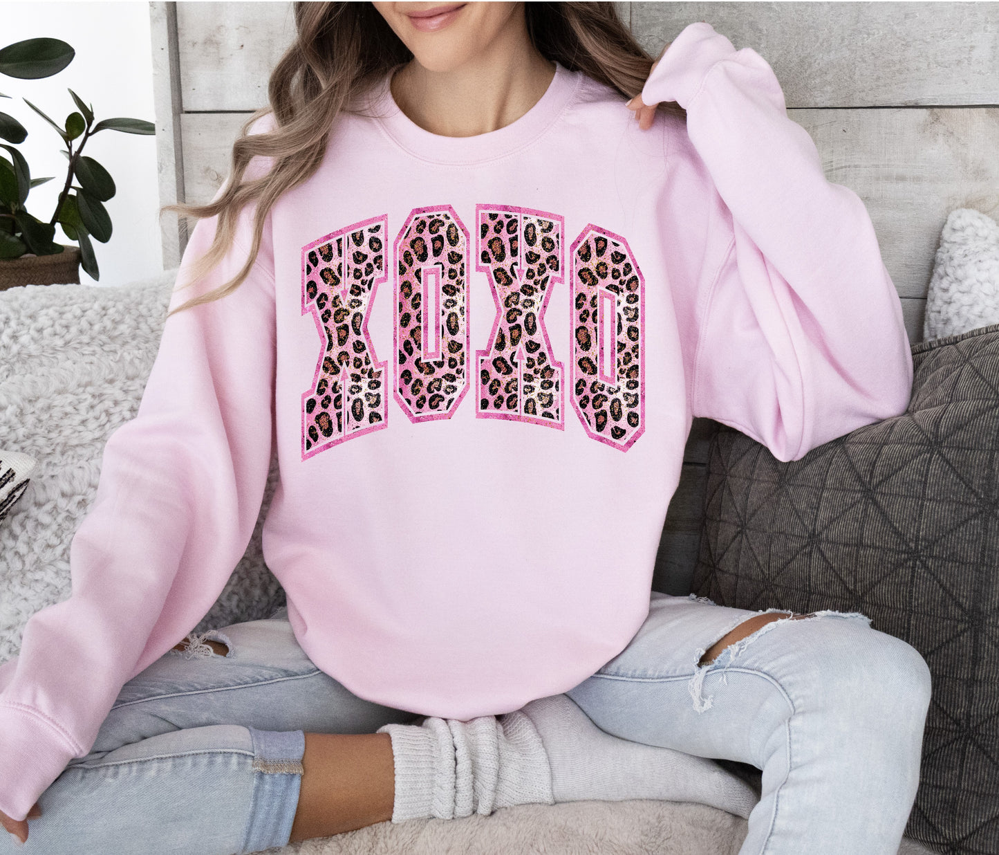 Leopard Love: XOXO Valentine's Sweatshirt