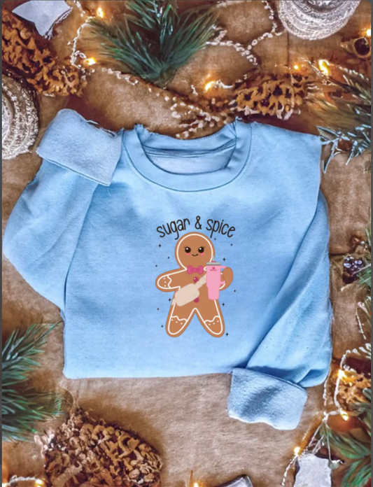 SUGAR and SPICE Gingerbread Man CREWNECK