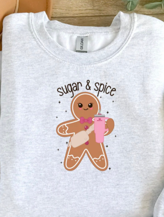 SUGAR and SPICE Gingerbread Man CREWNECK