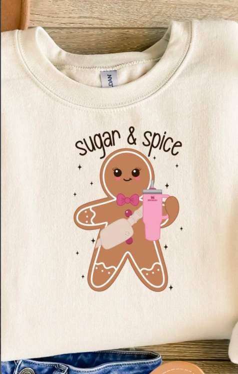 SUGAR and SPICE Gingerbread Man CREWNECK