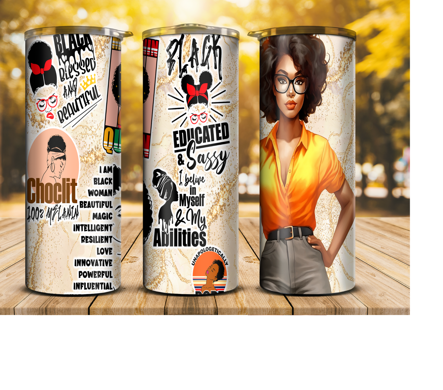 Afro Woman Melanin Quotes Tumbler 20oz Tumbler